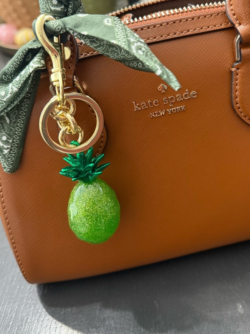 Pineapple BagCharm - Gold Hardware